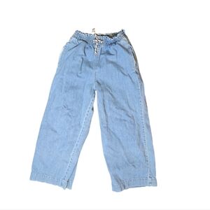 ZARA Kids Wide Leg Denim Pull-On Pants 13–14 Art Kid Euro Style Playground Chic